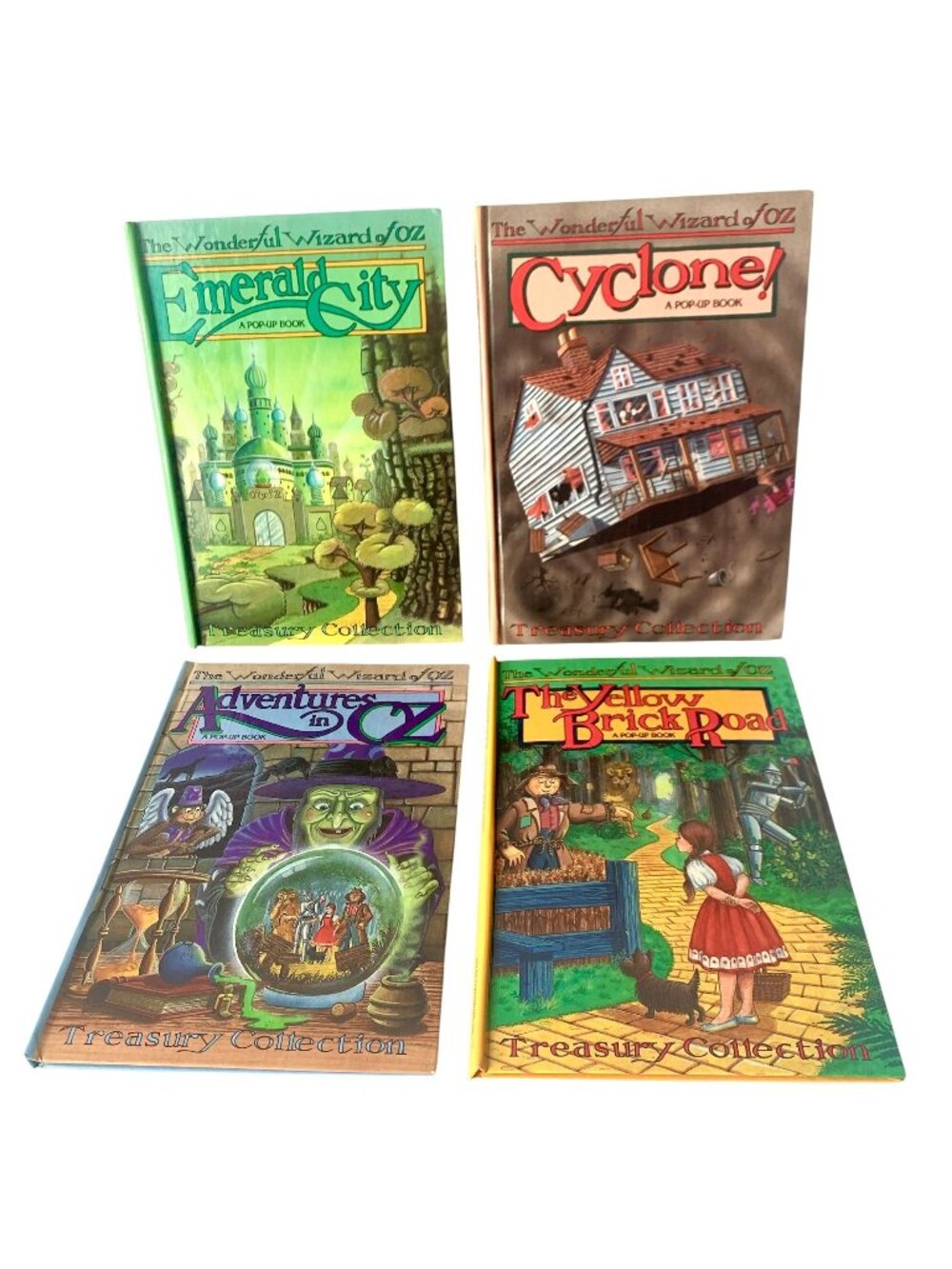 4 Wonderful Wizard of Oz Pop-Up Children's Books Yellow Brick Road 1991